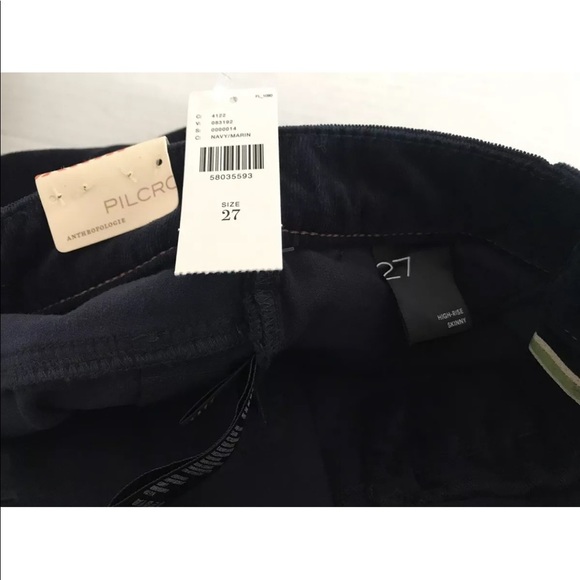Anthropologie | Pilcro High Rise Skinny Womens Size 27 Navy Blue Corduroy - Picture 10 of 11